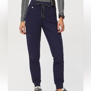 Figs Navy Blue Zamora Scrub Jogger High Waisted Pant